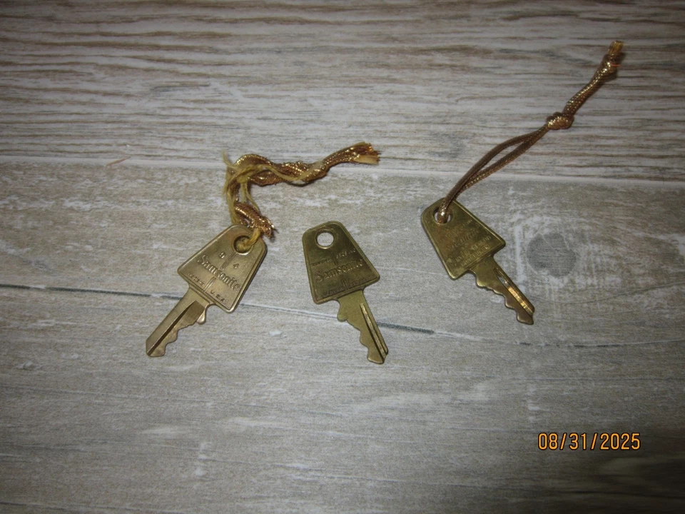 Vintage Samsonite Streamlite Shwayder 4721 Blue Marble 3 PC Luggage Set 1950s - Image 2 of 4