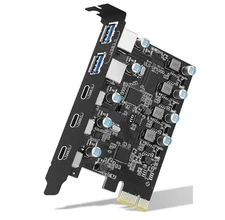 PCIe USB Expansion Card 5-Port— USB 3.2 20Gbps + USB 3.1 10Gbps + USB 3.0 5Gbps