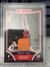 2008-09 Bowman Draft Picks & Stars Retail Relics Brandan Wright #BSRBW Warriors