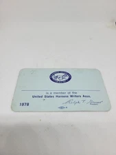 Vintage 1978 United States Harness Writers Association Membership Card