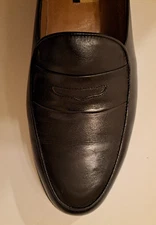 VTG Domani J & M Black Calfskin Dress Penny Loafers - Made in Italy - Size 8.5M