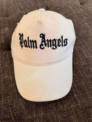 Palm Angels Monogram Cap Men's White / Pink Distressed Washed Authentic