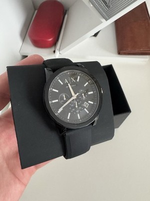 Herrenuhr ARMANI EXCHANGE OUTERBANKS AX1326 Chrono Silikon Schwarz