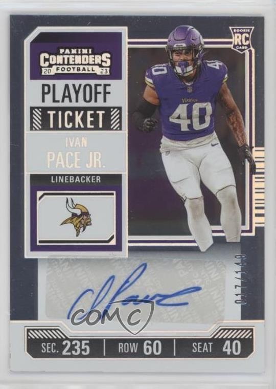 2023 Panini Contenders Playoff Ticket /149 Ivan Pace Jr #194 Rookie Auto RC 0xi8