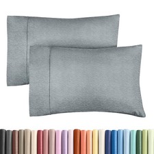 Luxury Pillow Covers Set Of 2, Fade Resistant, Machine Washable, Gray
