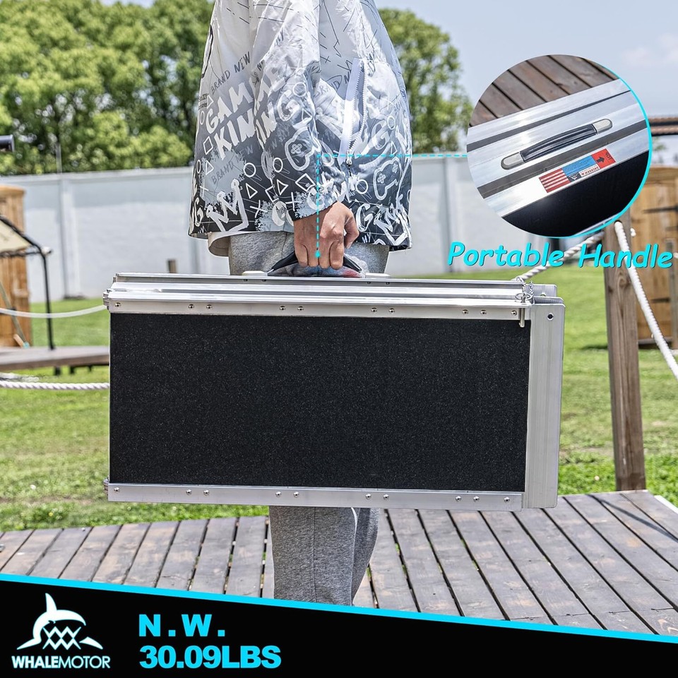 2-10ft Folding Aluminum Wheelchair Ramp Portable Mobility Scooter Non ...