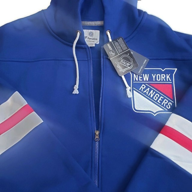 NHL NEW YORK RANGERS HOCKEY Men's Navy Blue Zip up Hooded Sweatshirt Size Large eBay