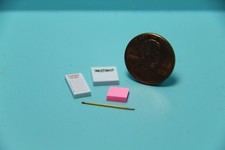 Dollhouse Miniature Memo Set with Pencil Pad To Do List and Post it HR56118P