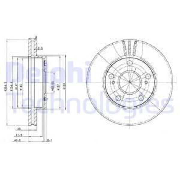 Delphi 2X Bremsscheibe Vorne Ø255 Mm BelüFtet FüR Toyota Previa _R1_ _R2_ 2.4-image