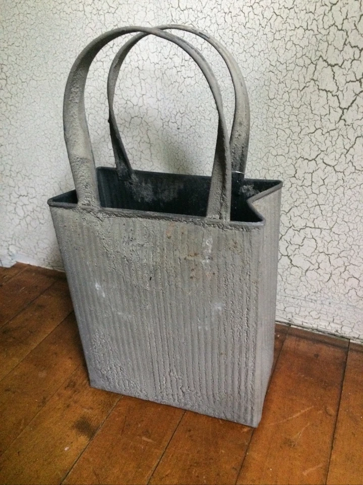 Metal Market Basket Galvanized Rustic Planter Vase Primitive Farmhouse Container - Image 2 of 4