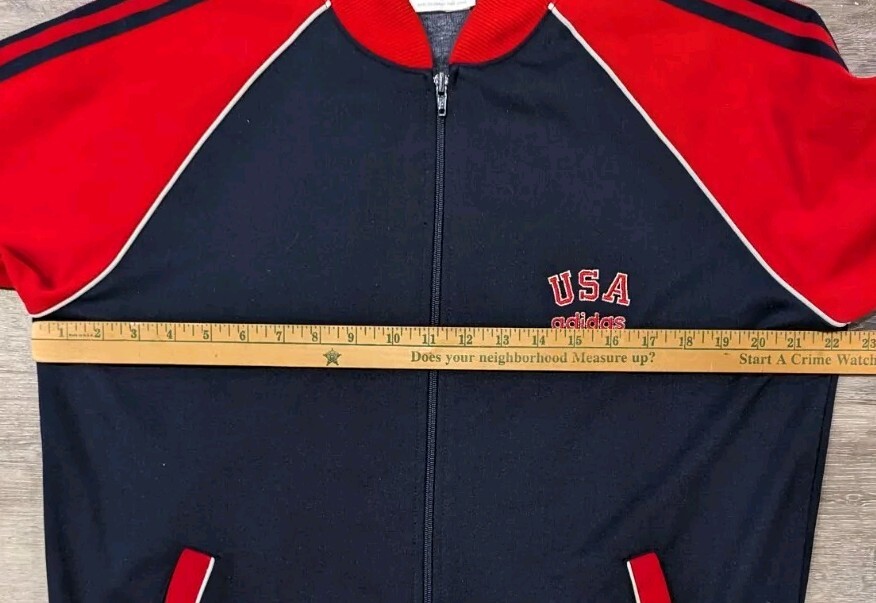 Vintage ADIDAS Team USA Striped Full Zip Track Jacket Sz L Vintage ADIDAS Team USA Striped Full Zip Track Jacket Sz L