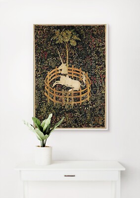 Aus den Einhorn Wandteppichen: Einhorn in Gefangenschaft. Giclée Museum Fine Art Geschenk