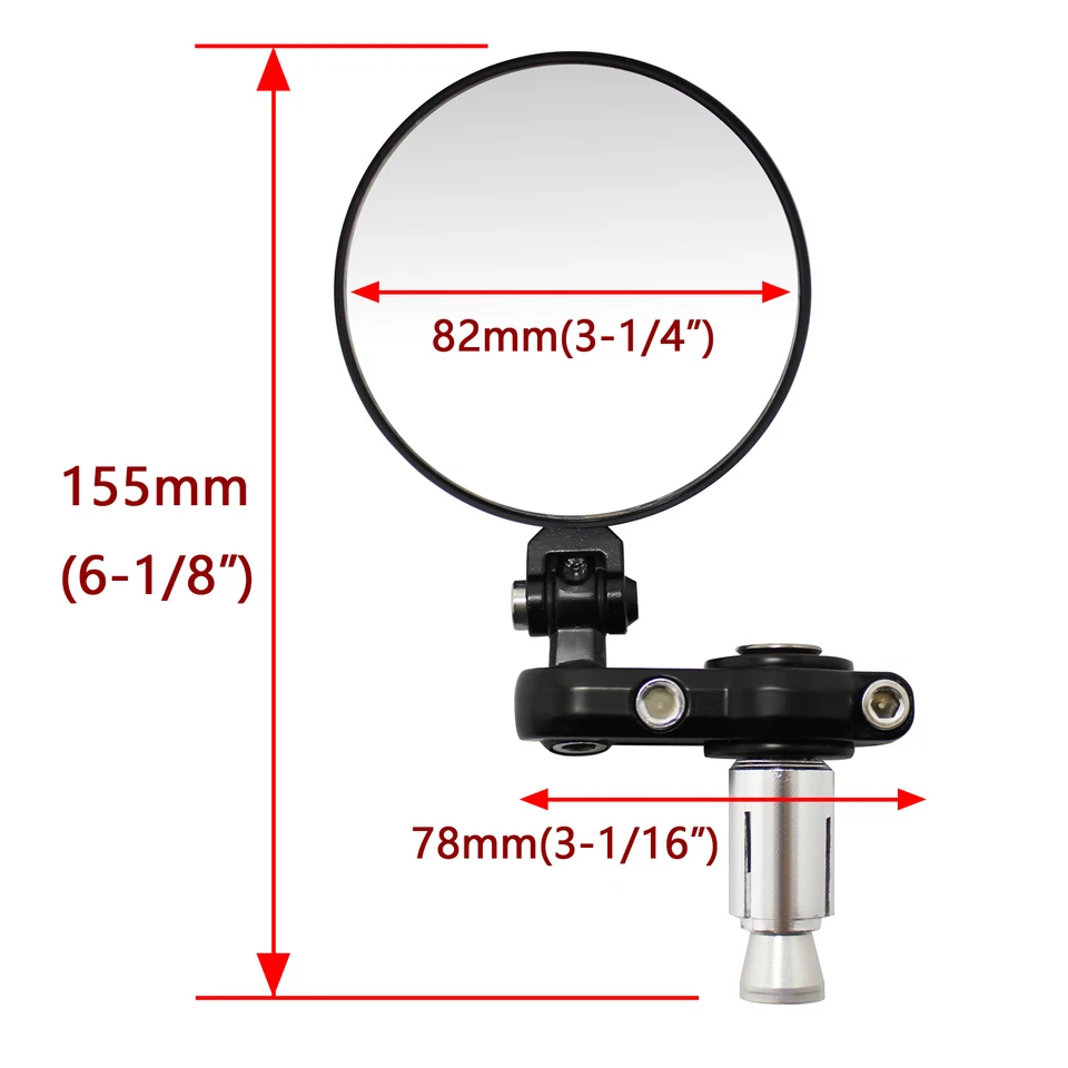 Black Round Motorcycle 7/8'' Bar End Folding Mirrors For Triumph Bonneville T120 - Image 2 of 4