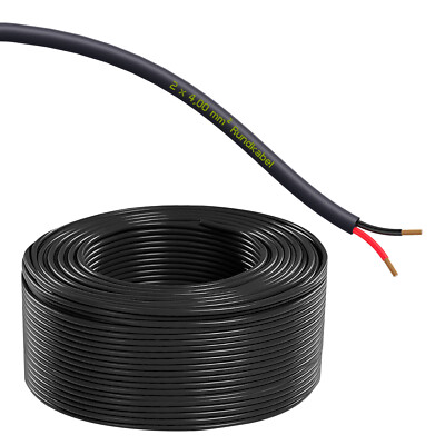 Kfz-Flachkabel 2-adrig, 25 A, 2 Mm², 10 M Spule, Für 12V/24V Bordnetz In Auto, Boot Oder Wohnmobil