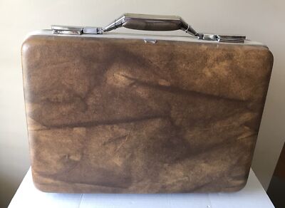 Vintage Briefcase American Tourister Polara Attaché Hard Shell Brown 1960’s  Keys