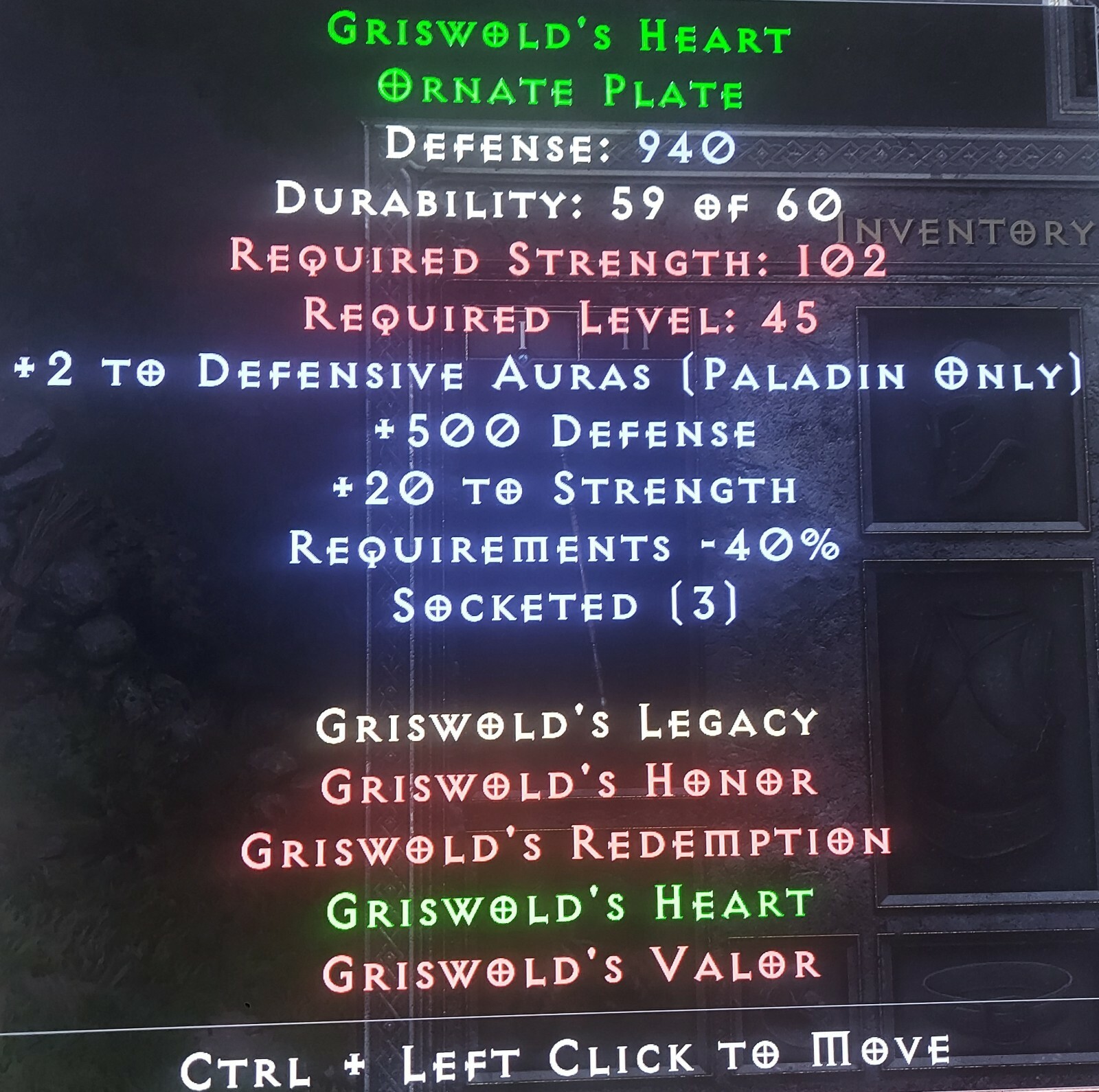 Diablo 2 Resurrected 💥Griswold's Heart Paladin Set Armor💥 PC