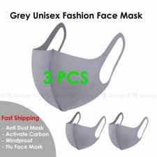 3 pcs Gray Face Mask Fashion Face Mask Washable Reusable Unisex Adult