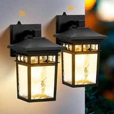 2 Piece Outdoor Wall Sconce Light Dusk to Dawn Sensor Wall Lights Vintage Modern