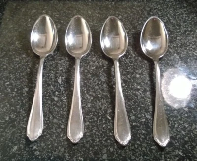 Vintage 4 x Sliver Plated Neoveda Rostfrei German Table Spoons Nice Condition - Image 1 of 4