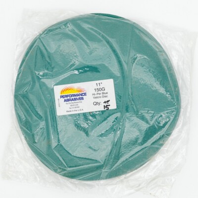11  Hi~Per Blue sanding disc, 150 grit, Hook N Loop, x15, Performance Abrasives