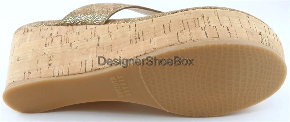 Stuart Weitzman Fermoir Fauve Nairobi Patch Femmes Designer Sandales Wedge Lames - Photo 4/4