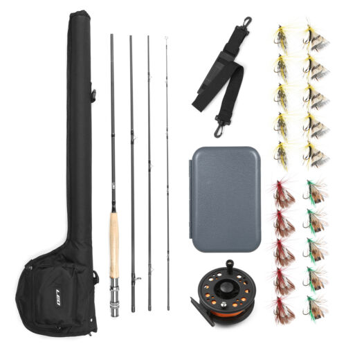 9´ Fly Fishing Rod and Reel Combo Complete Starter Package Fly Fishing Kit