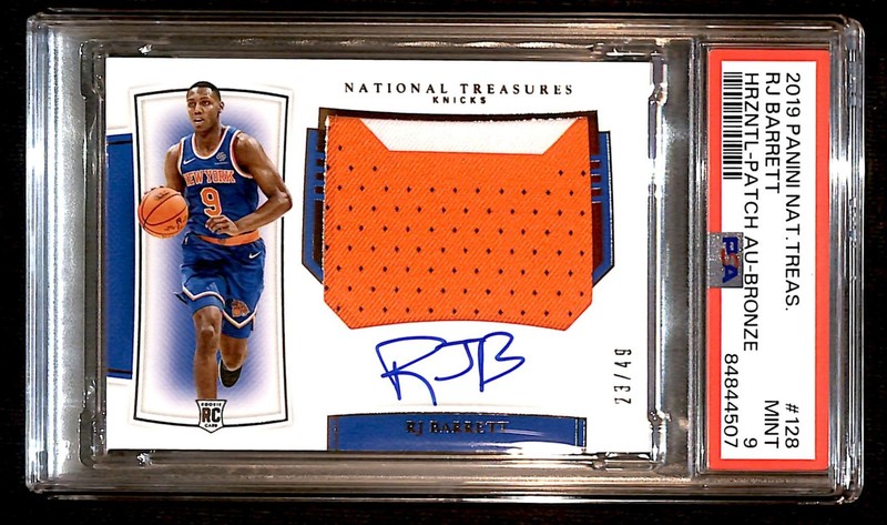 2019-20 National Treasures Bronze RPA POP4 HIGHIEST /49 RJ Barrett PSA 9 R6220J