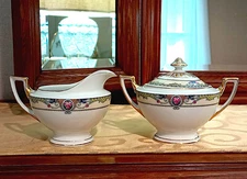 "The Admiral" Matching Set Creamer & Lidded Sugar Bowl by Thomas - Rare Vintage