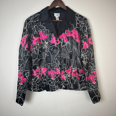 Blazer Chico's Fuchsia Taille 2 - Coton/poly, Doublé, Occasion Très Bon état