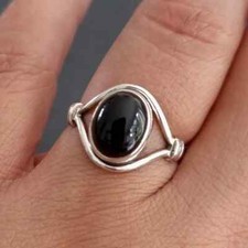 Black Onyx Ring 925 Sterling Silver Band  Statement Ring Handmade Ring All size