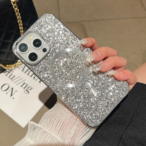 For iPhone 16 Pro Max 15 14 13 Shockproof Glitter Bling Mag-Safe Magnetic Case - Photo 15 sur 15