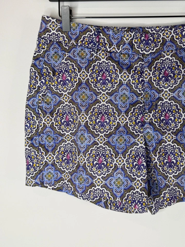 Pantalones Cortos Level 99 Mujer Talla 31 12 Grande Azul Medallón Informales Verano Mezcla de Lino Foto 2 de 4