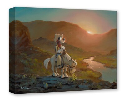 Goofy Horse Walt Disney Fine Art Rob Kaz Lt Ed TOC Canvas Print On the Range