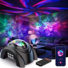 Rossetta Galaxy Projector, Star Projector for Bedroom with Bluetooth Speaker & W