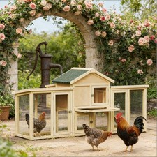 Stable Pet House,Backyard Chicken Coop,Wooden Chicken Coop,Spacious Chicken