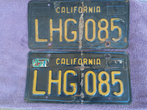 Vintage Pair 1963 California Black License Plates