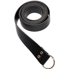 Black Medieval Ring Belt Faux Leather 190cm Renaissance Costume Accessory