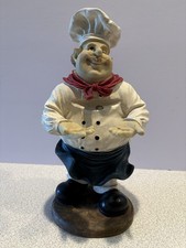 Fat Boy Chef Cook Kitchen Resin Figurine Statue 12in Tall Arms Extended