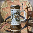 Vintage Crown Bavaria Germany milk glass beer mug 8”