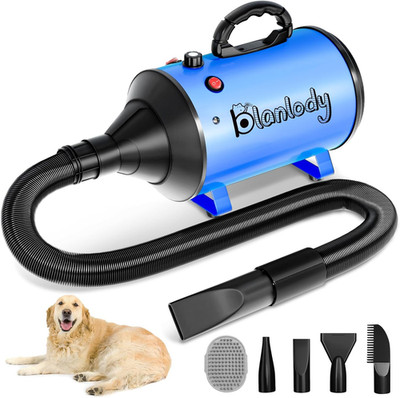 Dog Hair Dryer, 5.2HP/3800W High Velocity Dog Blower Grooming Dryer, Speed & Tem