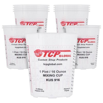 Paint Mixing Cups, 16-Ounce (12 Pack) - Plastic Measuring Cups for Liquids, A...