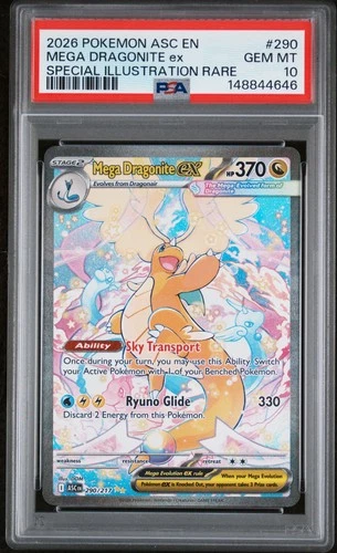 2026 POKEMON ASCENDED HEROES SPECIAL ILLUSTRATION RARE MEGA DRAGONITE EX PSA 10