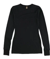 BKE Womens Solid Basic T-Shirt, Black, Large