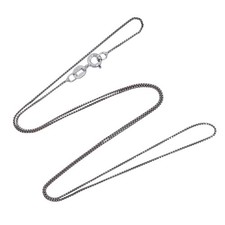 Vintage Italian Sterling Silver 925 Box Link Chain Necklace 18.5"