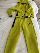 Nike boys Green Fleece 2-Piece Tracksuit Full Zip Hoodie size L Pants Size m