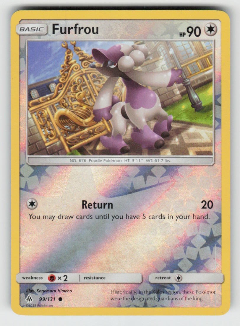 Reverse Holo Furfrou 99/131 Common Forbidden Light Near Mint