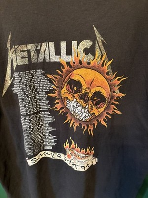 REPRINT Metallica Pushead Shirt XL VTG Flaming Skull Reprint Black