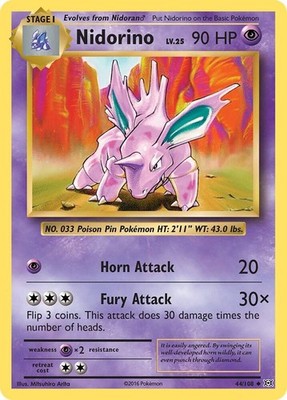 Nidorino 44/108 XY - Evolutions LP-NM Pokemon TCG