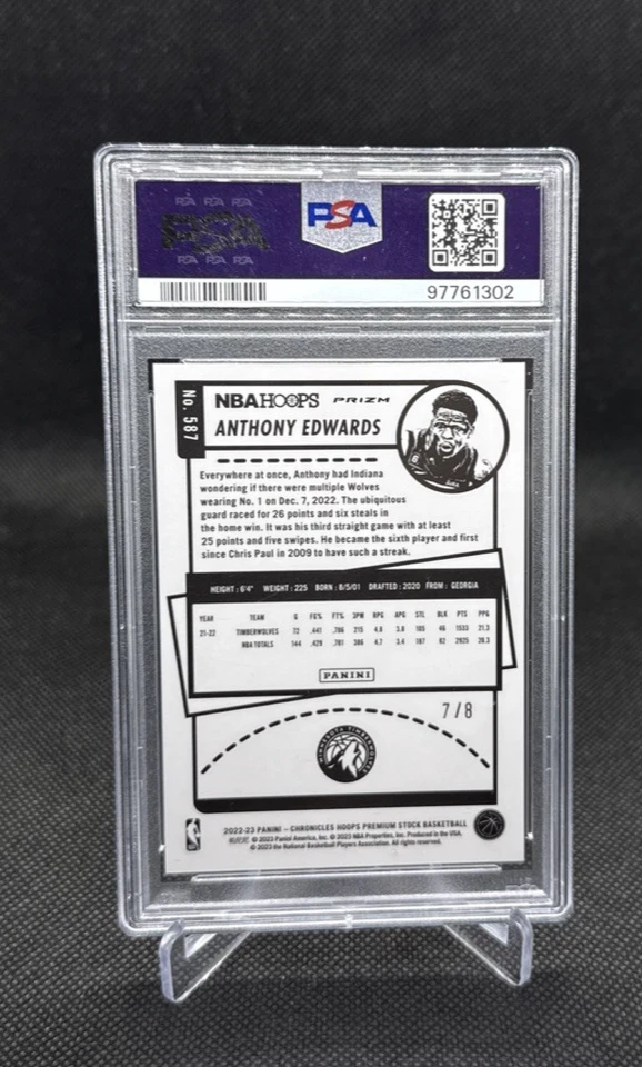 2022-23  Chronicles Hoops  Anthony Edwards Asia Lucky Envelopes PSA 9 #587 - Image 2 of 2