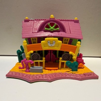 Polly Pocket Bluebird 1994 - Horseshoe Saloon/Light-up Horse House -Alle Figuren
